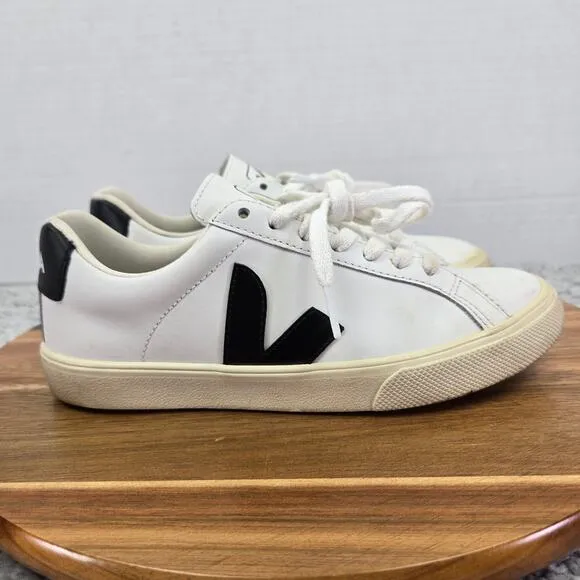 Veja Esplar Low White Black Leather Lace Up Casual Daily Sneakers Womens 4