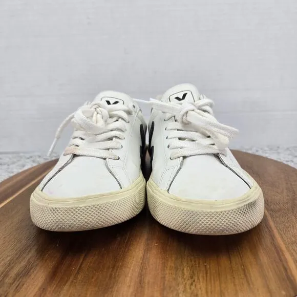 Veja Esplar Low White Black Leather Lace Up Casual Daily Sneakers Womens 4