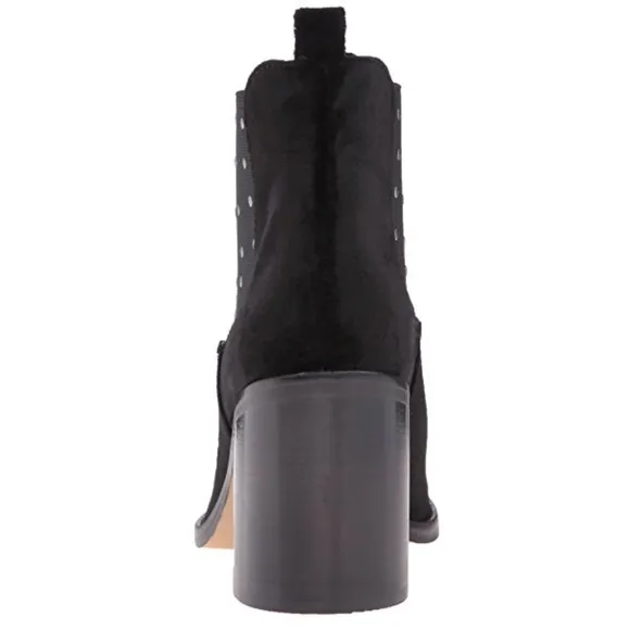 Velvet Studded Block Heel Boots