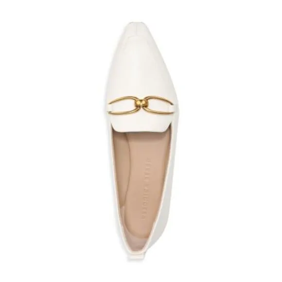 VERONICA BEARD Womens White At Champlain Slip On Leather Loafers Shoes 8 M