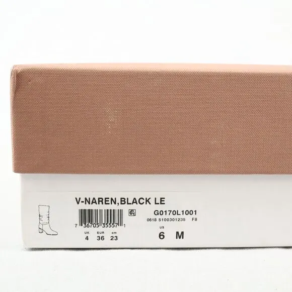 Via Spiga Boots Womens 6 M Black Leather Slouchy Mid Calf Naren New in Box