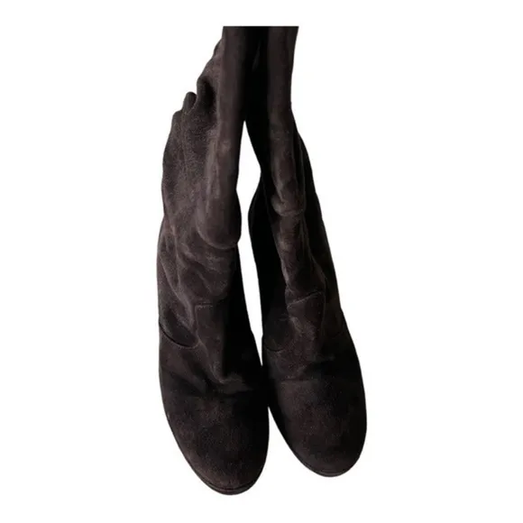Via Spiga Brown Suede Mid High Heel Boots Size 6M