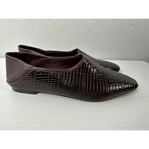 Vince Branine Slip-On Loafers Croc Embossed Women's Size 11M (EUR 41) Leather