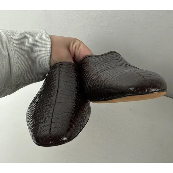 Vince Branine Slip-On Loafers Croc Embossed Women's Size 11M (EUR 41) Leather