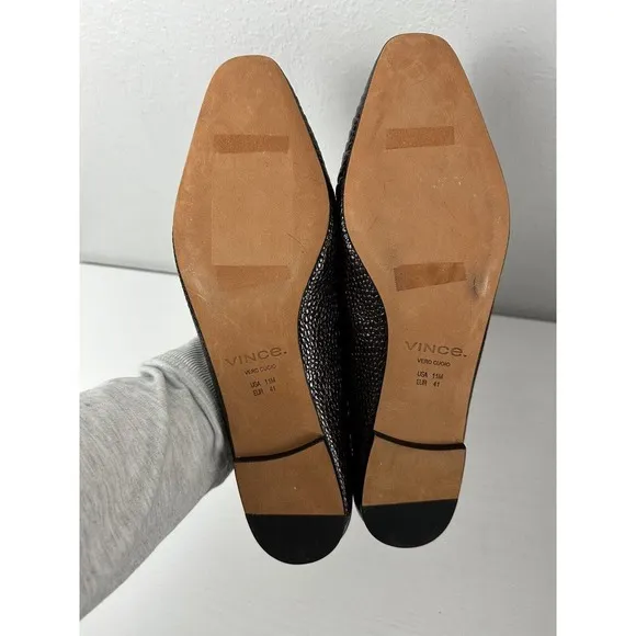 Vince Branine Slip-On Loafers Croc Embossed Women's Size 11M (EUR 41) Leather