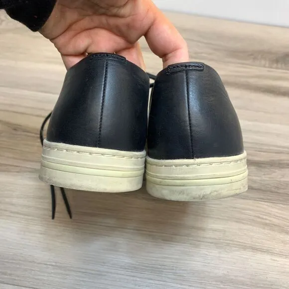 Vince Collins Black Leather Casual Lace Up Daily Lifestyle Sneakers Mens 9.5 43