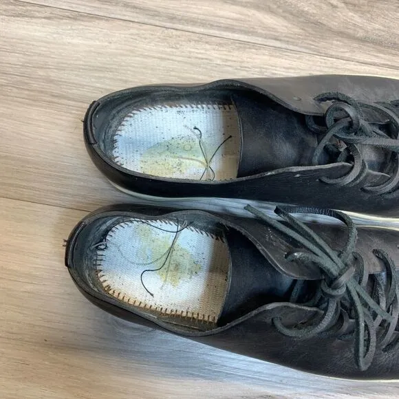 Vince Collins Black Leather Casual Lace Up Daily Lifestyle Sneakers Mens 9.5 43