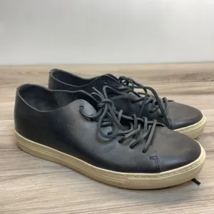 Vince Collins Black Leather Casual Lace Up Daily Lifestyle Sneakers Mens 9.5 43