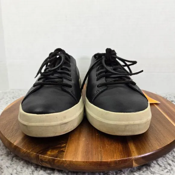 Vince Collins Black Leather Casual Lace Up Daily Lifestyle Sneakers Mens 9.5 M