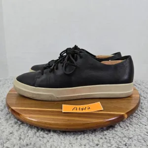 Vince Collins Black Leather Casual Lace Up Daily Lifestyle Sneakers Mens 9.5 M
