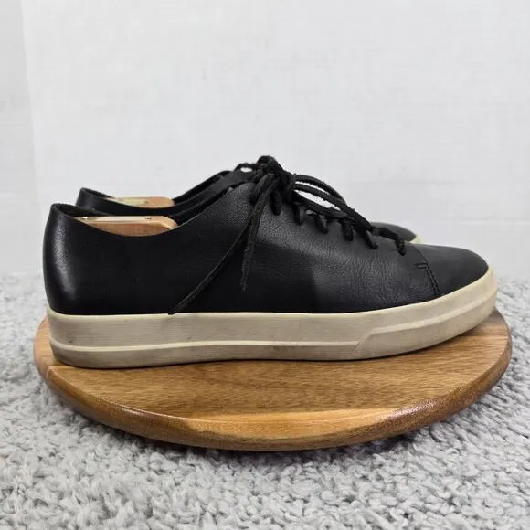 Vince Collins Black Leather Casual Lace Up Daily Lifestyle Sneakers Mens 9.5 M