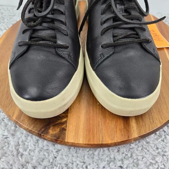 Vince Collins Black Leather Casual Lace Up Daily Lifestyle Sneakers Mens 9.5 M