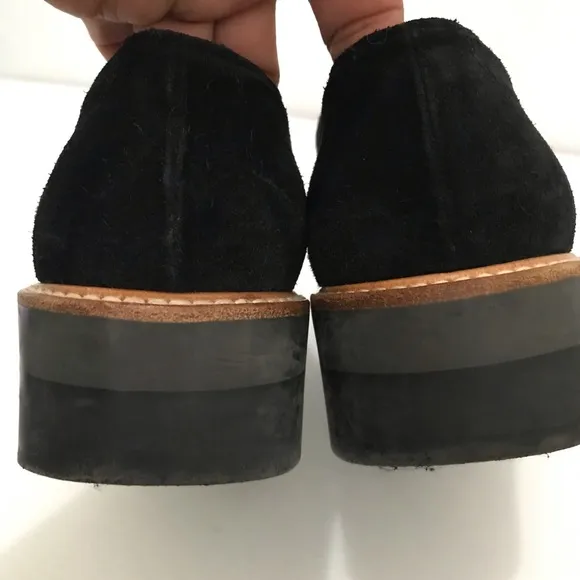 Vince Davy Suede Leather Black Platform Oxford Loafers Sneaker Size 9M