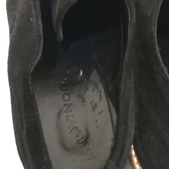 Vince Davy Suede Leather Black Platform Oxford Loafers Sneaker Size 9M