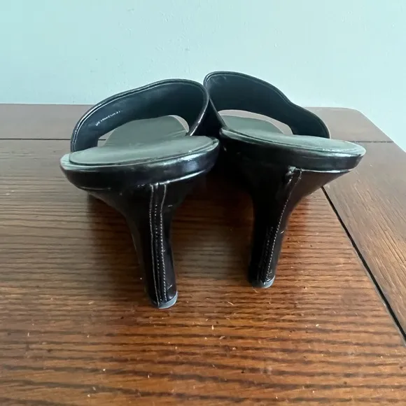 VINCE Pia leather croc embossed black wedge NEW 10‎