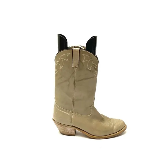 Vintage 1970s men’s gray leather cowboy boots