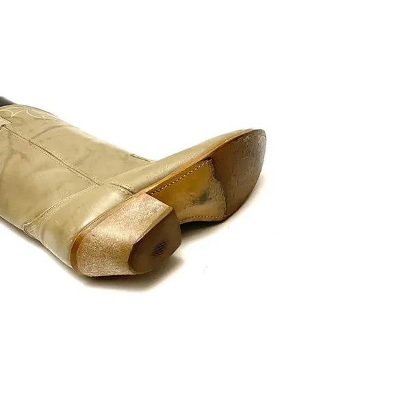 Vintage 1970s men’s gray leather cowboy boots