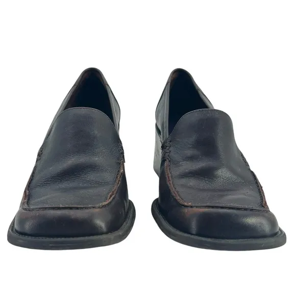 Vintage 90s Dark Academia Loafers Dark Brown Leather Chunky by Westies | 8.5
