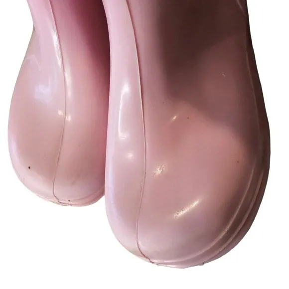 Vintage 90s Girls Size 8 Barney Pink Rubber Rain Boots Waterproof Lyons‎ Group