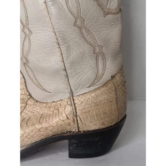 Vintage Dan Post Exotic Python Leather Cowgirl Boots Women's 6 1/2 M  Western