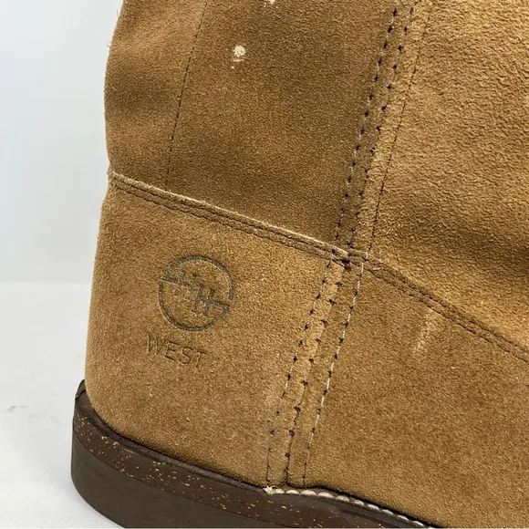 Vintage Double H West Sonora Tan Mid-Calf Suede Pull-On Boots