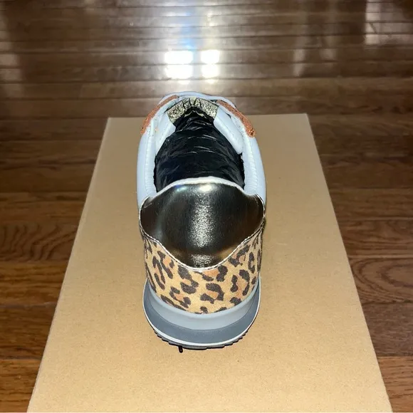Vintage Havana Leather Valery Rust &amp; Leopard Detail Run Sneakers Women's Size 6