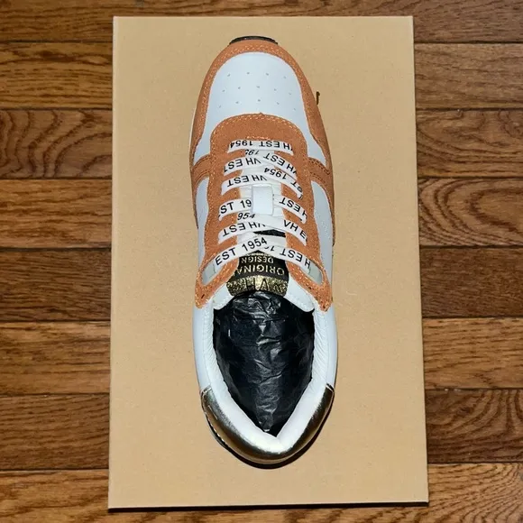 Vintage Havana Leather Valery Rust &amp; Leopard Detail Run Sneakers Women's Size 6