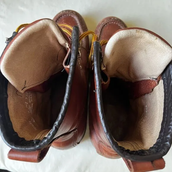 Vintage Leather Hunting Boots Mid Calf Lace Up Brown Leather Men’s 10.5EE