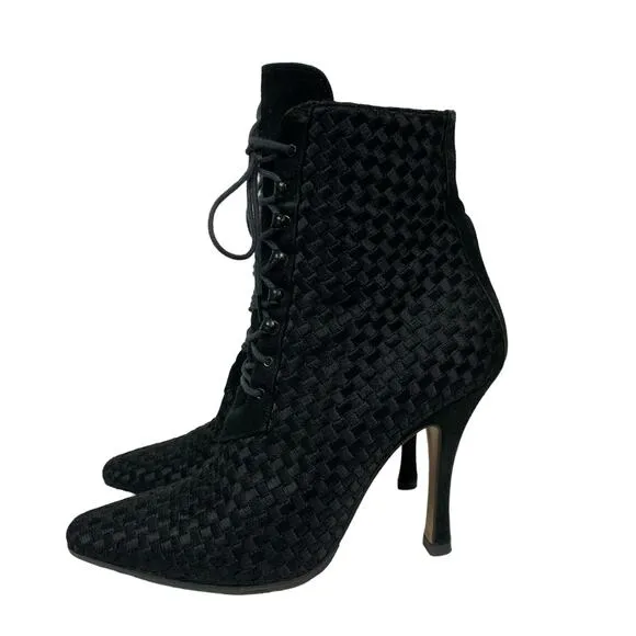 Vintage Marco Delli Womens Size 8 Black Pointed Heel Boots