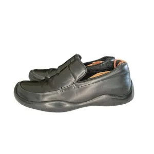 Vintage Mens Prada Leather Slip On Loafers Size 8 Black Rubber Soles