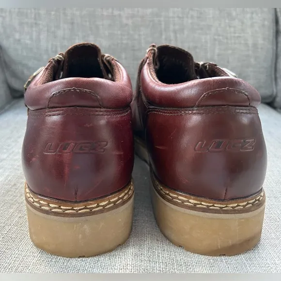 Vintage Men's Y2K NY Lugz Co. Burgandy Leather Monk Strap Loafers  Size 10
