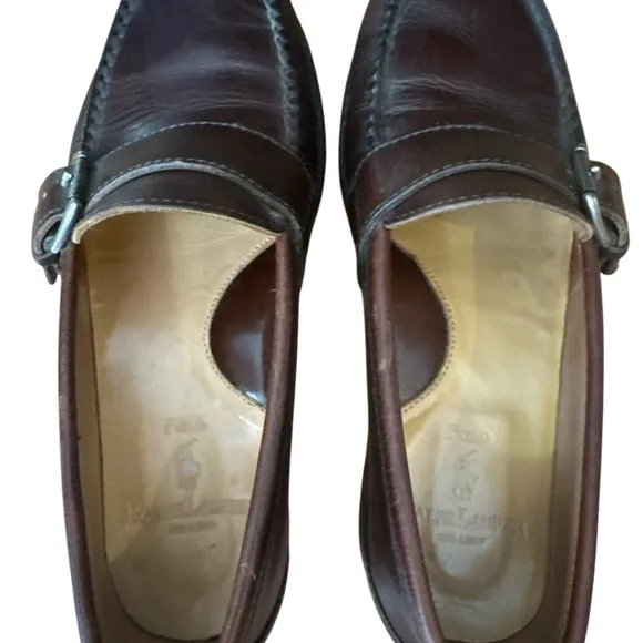 Vintage‎ Polo Ralph Lauren Loafers Buckle Mens Size 7 EE Brown Leather Casual