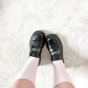 Vintage Y2K 90s Skechers Platform Loafer Black Leather 10 Chunky Menswear Grunge