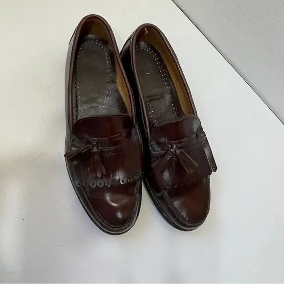 VINTAGE BASS TASSEL LOAFERS IN BROWN LEATHER
