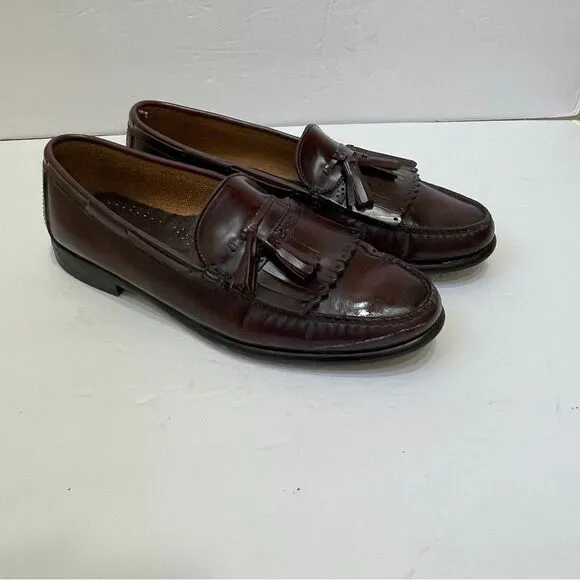 VINTAGE BASS TASSEL LOAFERS IN BROWN LEATHER