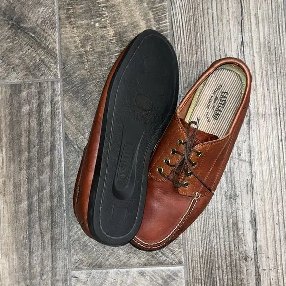 Vintage Eastland Falmouth brown leather lace up loafers
