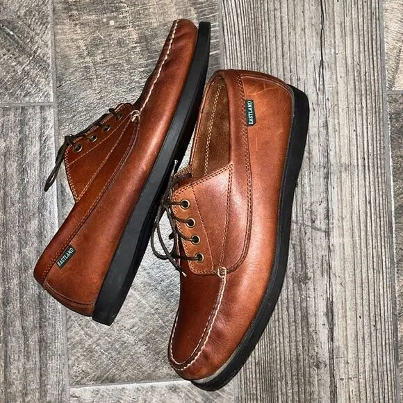 Vintage Eastland Falmouth brown leather lace up loafers