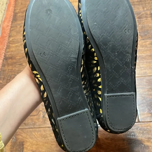 VIONIC Black Foil CAROLL BALLET FLAT, size 9