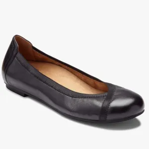 Vionic Black Leather Caroll Ballet Flats