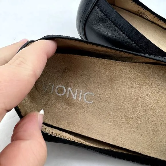 Vionic Caroll Leather Ballet Flats