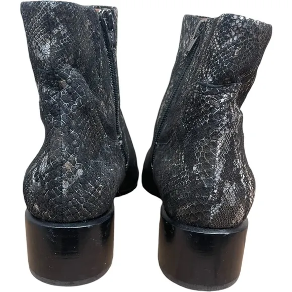 VIONIC Kamryn Metallic Snake Print Ankle Boots Waterproof Comfort Shoes Size 10