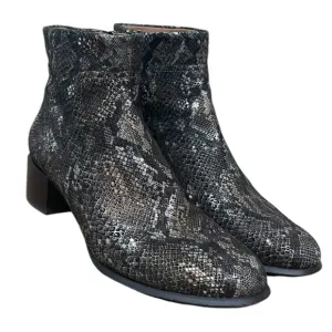 VIONIC Kamryn Metallic Snake Print Ankle Boots Waterproof Comfort Shoes Size 10