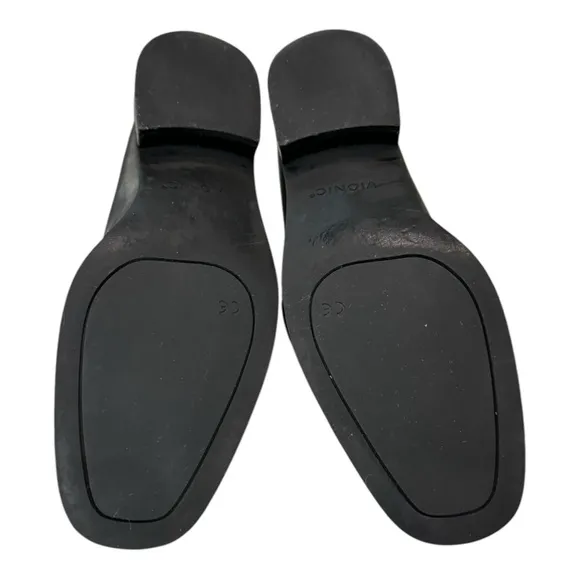 Vionic Mizelle Black Women's Leather Slip-on Chain Loafers Flats 6.5