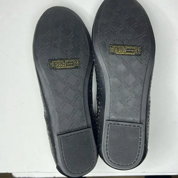 VIONIC Robyn‎ Perforated NPA Ballet Flats Black Leather Work Office Comfort 7.5