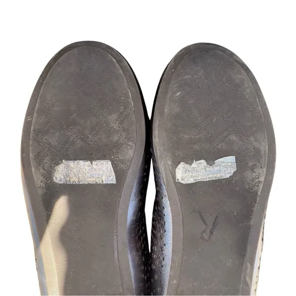 VIONIC Robyn Pewter Perforated Metallic Leather Ballet Flats Silver Shoes Sz 6.5