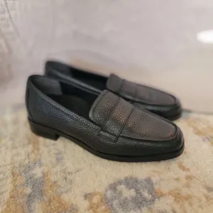 Vionic Sellah Black Pebble Leather Loafers Women's 7