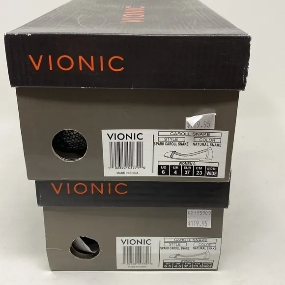 Vionic Spark Caroll Snake Natural Snake flats WIDE