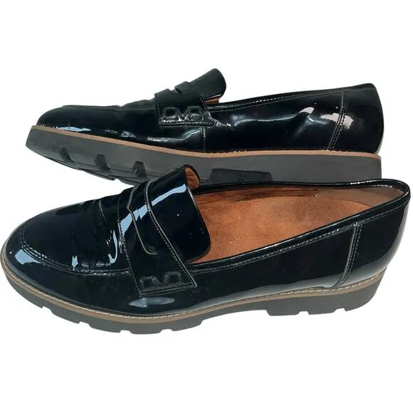 VIONIC Women’s Cheryl Slip On Orthopedic Black Patent Leather Loafers Size 9