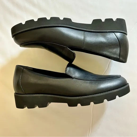 Vionic Women's Kensley Black Nappa Loafers Size 8.5 NWOT Chunky preppy