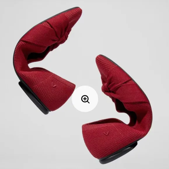 VIVAIA Bibi Red Almond Toe Knotted Flats 41, US-10 NEW Sustainable Comfort Shoe